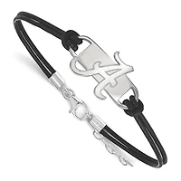 Women's Alabama Crimson Tide Sterling Silver Leather Bracelet