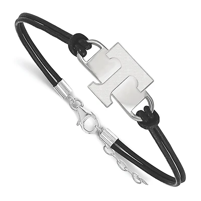 Women's Tennessee Volunteers Sterling Silver Leather Bracelet