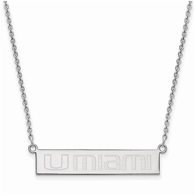 Women's Miami Hurricanes Sterling Silver Small Bar Necklace