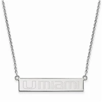 Women's Miami Hurricanes Sterling Silver Small Bar Necklace
