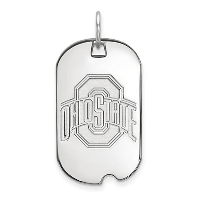 Women's Ohio State Buckeyes Sterling Silver Small Dog Tag