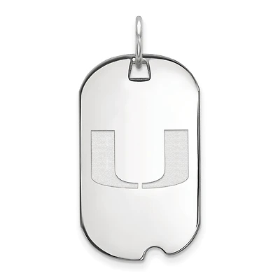 Women's Miami Hurricanes Sterling Silver Small Dog Tag