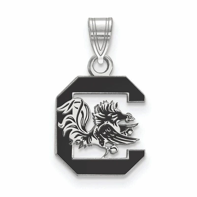 Women's South Carolina Gamecocks Sterling Silver Small Enamel Pendant