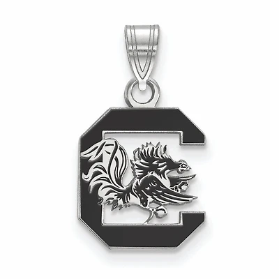 Women's South Carolina Gamecocks Sterling Silver Small Enamel Pendant