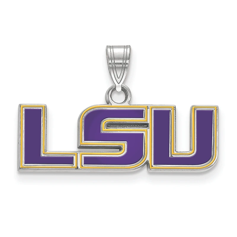 Women's LSU Tigers Sterling Silver Small Enamel Pendant