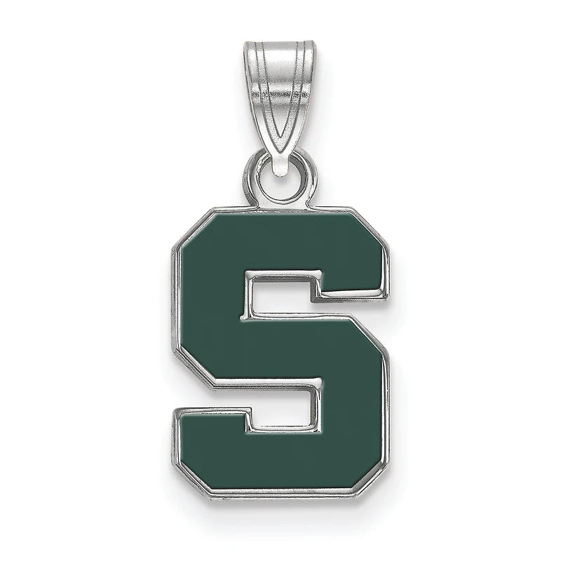 Women's Michigan State Spartans Sterling Silver Small Enamel Pendant