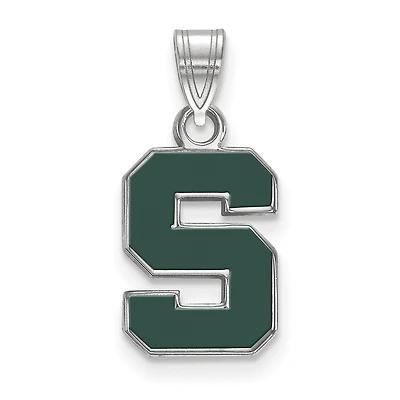 Women's Michigan State Spartans Sterling Silver Small Enamel Pendant