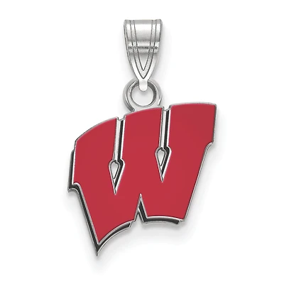 Women's Wisconsin Badgers Sterling Silver Small Enamel Pendant