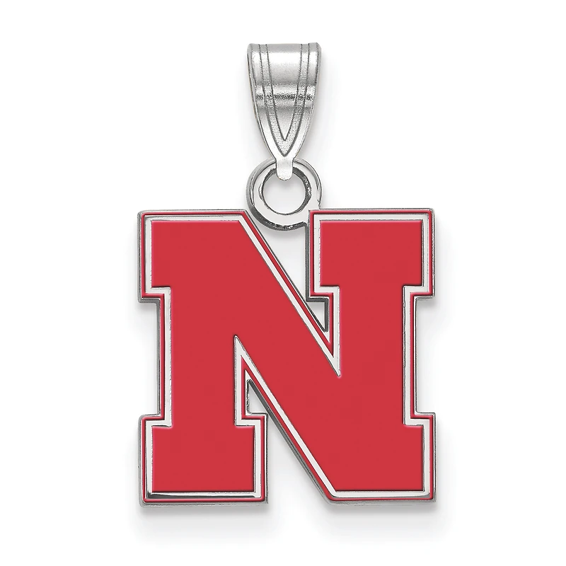 Women's Nebraska Huskers Sterling Silver Small Enamel Pendant