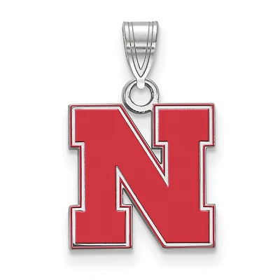 Women's Nebraska Huskers Sterling Silver Small Enamel Pendant