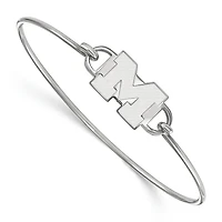 Women's Michigan Wolverines Sterling Silver Wire Bangle