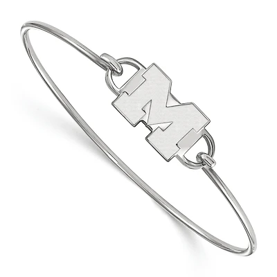 Women's Michigan Wolverines Sterling Silver Wire Bangle