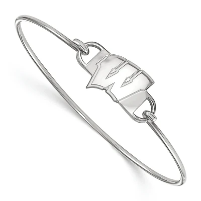 Women's Wisconsin Badgers Sterling Silver Wire Bangle