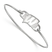 Women's Wisconsin Badgers Sterling Silver Wire Bangle