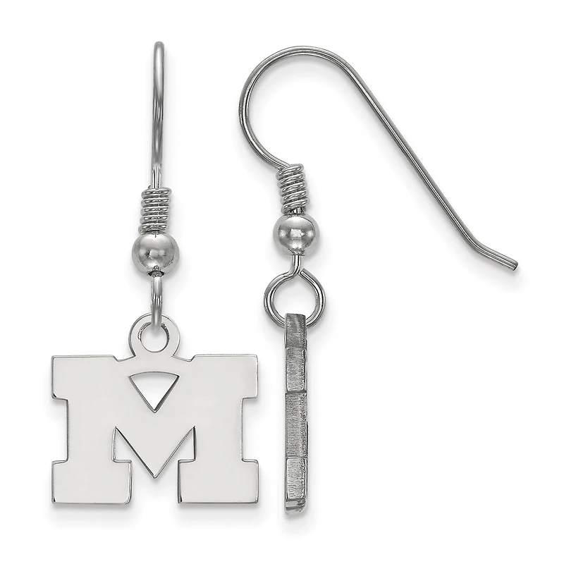 Women's Michigan Wolverines Sterling Silver XS Dangle Earrings