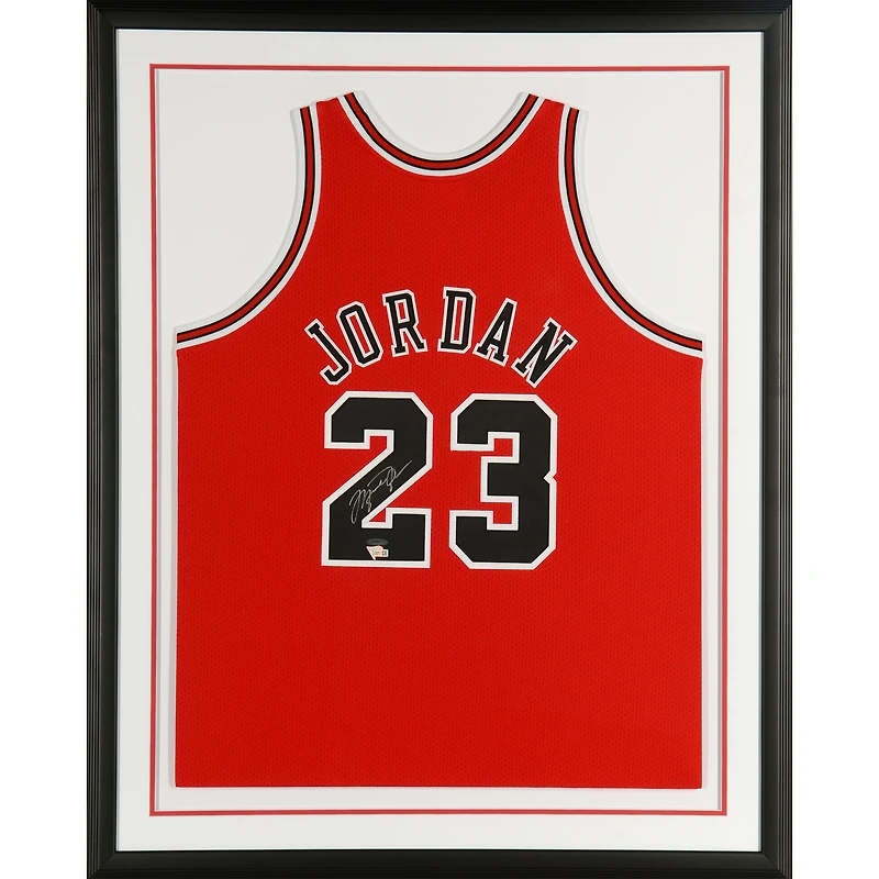 Michael Jordan Chicago Bulls Framed Autographed 1997-98 Mitchell & Ness Red Jersey - Upper Deck