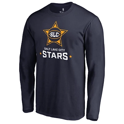 Men's Salt Lake City Stars Navy Salt Lake City Stars Primary Logo Long Sleeve T-Shirt