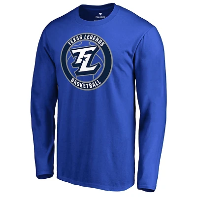 Men's Texas Legends Royal Texas Legends Primary Logo Long Sleeve T-Shirt