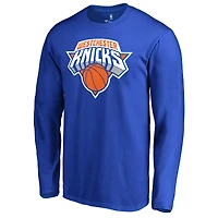 Men's Westchester Knicks Royal Westchester Knicks Primary Logo Long Sleeve T-Shirt