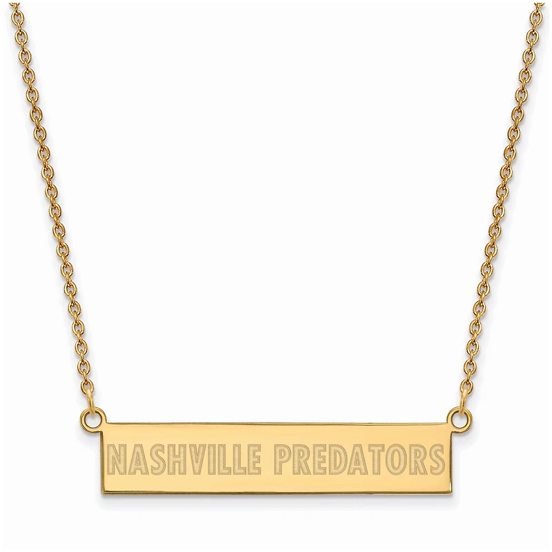 Women's Nashville Predators Gold Plated Small Bar Necklace