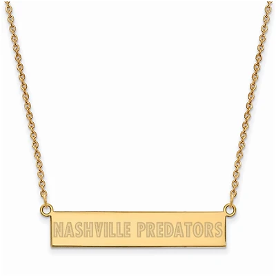 Women's Nashville Predators Gold Plated Small Bar Necklace