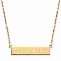 Women's Edmonton Oilers Gold Plated Small Bar Necklace