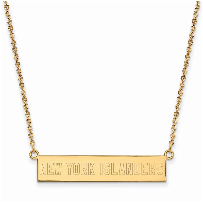 Women's New York Islanders Gold Plated Small Bar Necklace