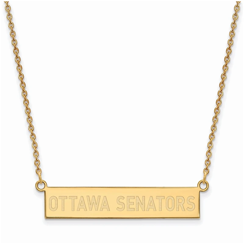 Women's Ottawa Senators Gold Plated Small Bar Necklace