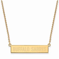 Women's Buffalo Sabres Gold Plated Small Bar Necklace