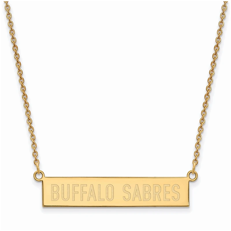 Women's Buffalo Sabres Gold Plated Small Bar Necklace