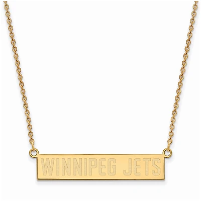 Women's Winnipeg Jets Gold Plated Small Bar Necklace