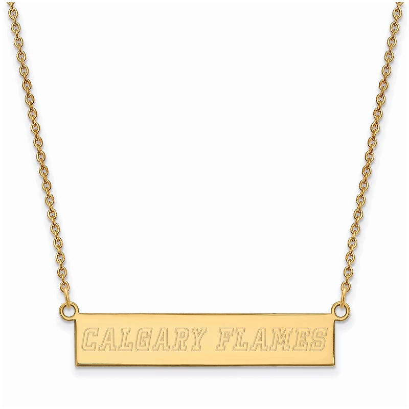 Women's Calgary Flames Gold Plated Small Bar Necklace