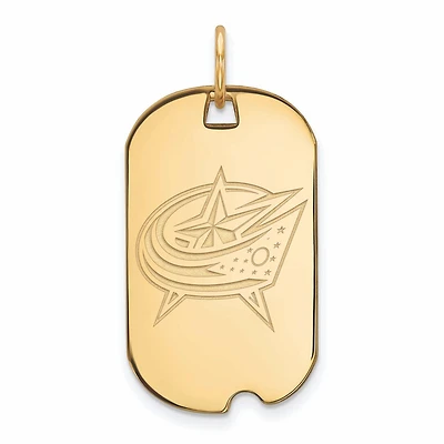 Women's Columbus Blue Jackets Gold Plated Small Dog Tag