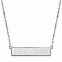 Women's Buffalo Sabres Sterling Silver Small Bar Necklace