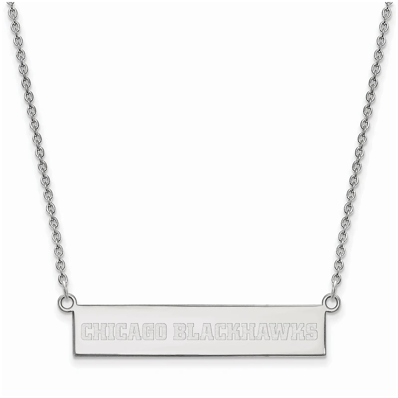 Women's Chicago Blackhawks Sterling Silver Small Bar Necklace