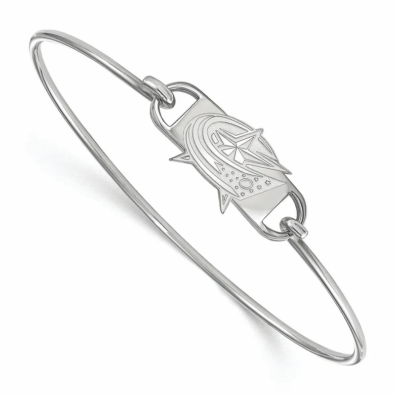 Women's Columbus Blue Jackets Sterling Silver Small Wire Bangle Bracelet