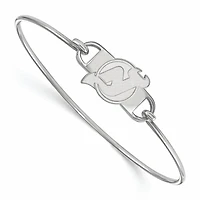 Women's New Jersey Devils Sterling Silver Small Wire Bangle Bracelet