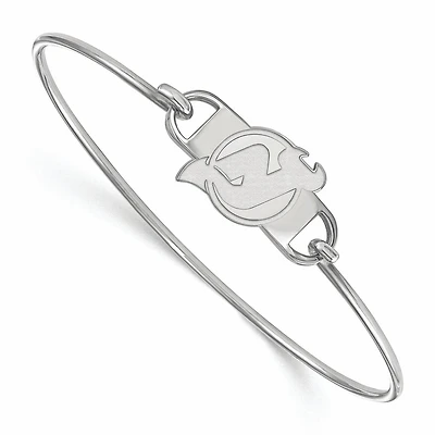 Women's New Jersey Devils Sterling Silver Small Wire Bangle Bracelet