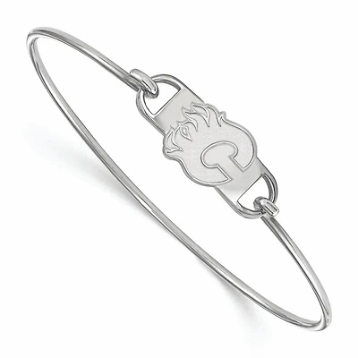 Women's Calgary Flames Sterling Silver Small Wire Bangle Bracelet