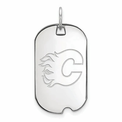Women's Calgary Flames Sterling Silver Small Dog Tag