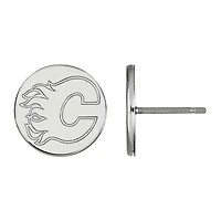 Women's Calgary Flames Sterling Silver XS Post Earrings