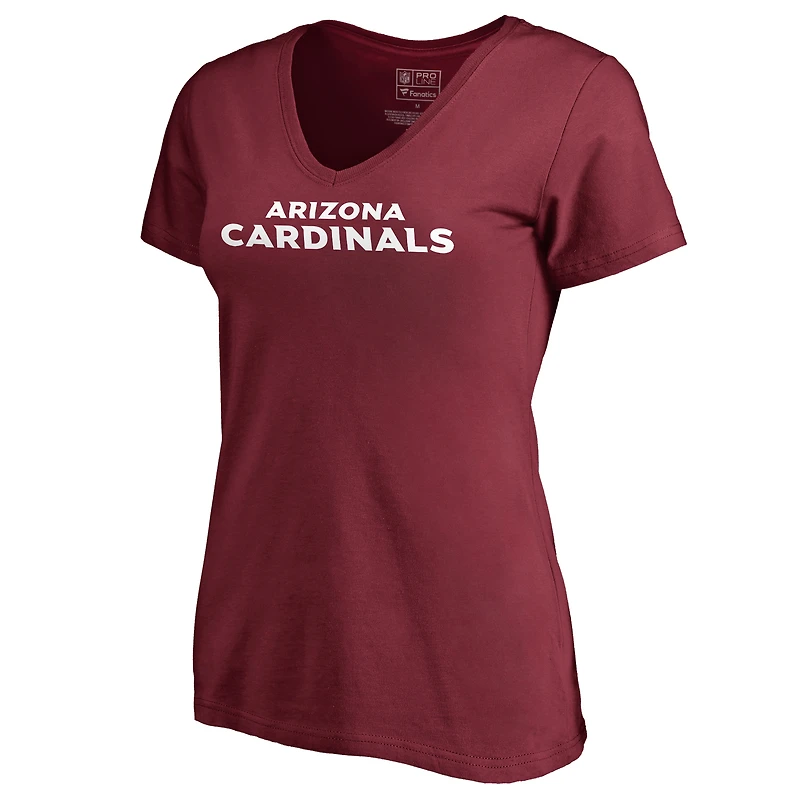 Women's Cardinal Arizona Cardinals Wordmark V-Neck T-Shirt