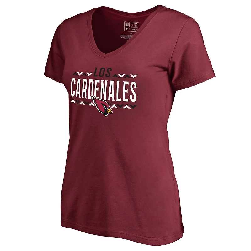 Women's Cardinal Arizona Cardinals Arriba V-Neck T-Shirt