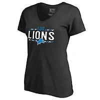 Women's Black Detroit Lions Arriba V-Neck T-Shirt