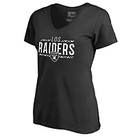 Women's Black Las Vegas Raiders Arriba V-Neck T-Shirt
