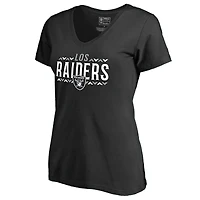 Women's Black Las Vegas Raiders Arriba V-Neck T-Shirt