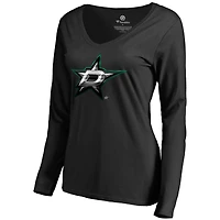 Women's Black Dallas Stars Midnight Mascot Long Sleeve V-Neck T-Shirt
