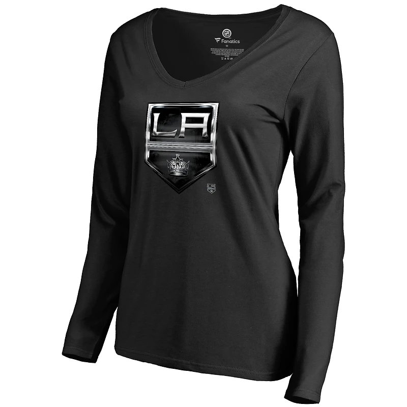 Women's Black Los Angeles Kings Midnight Mascot Long Sleeve V-Neck T-Shirt
