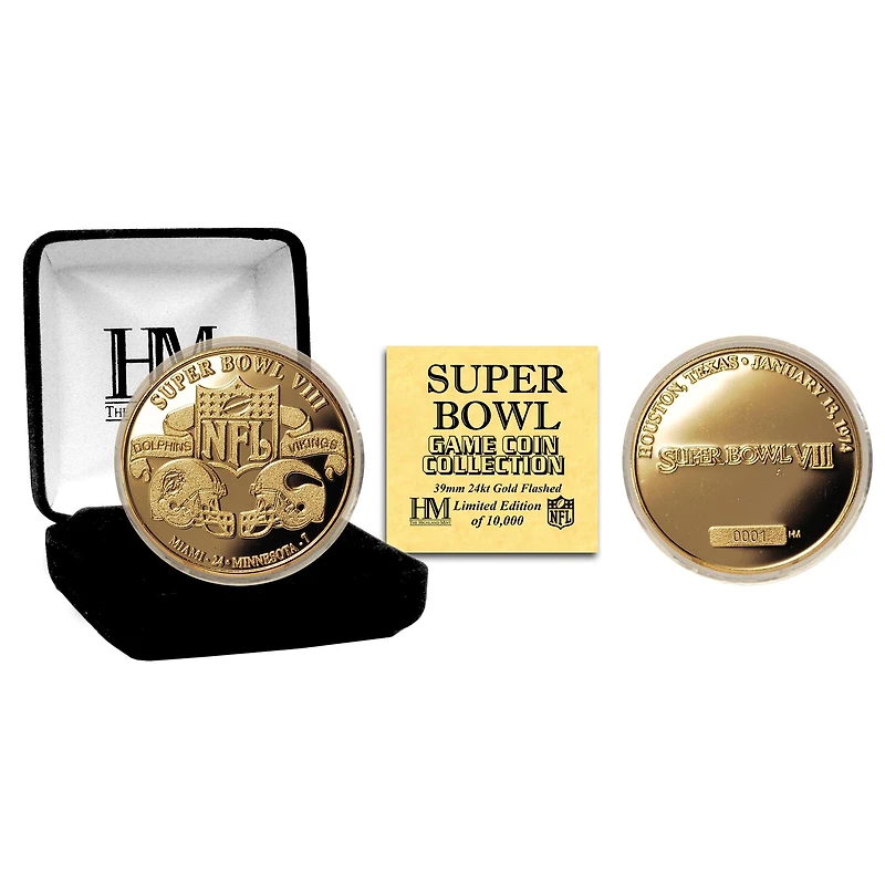 Highland Mint Miami Dolphins Super Bowl VIII Flip Coin