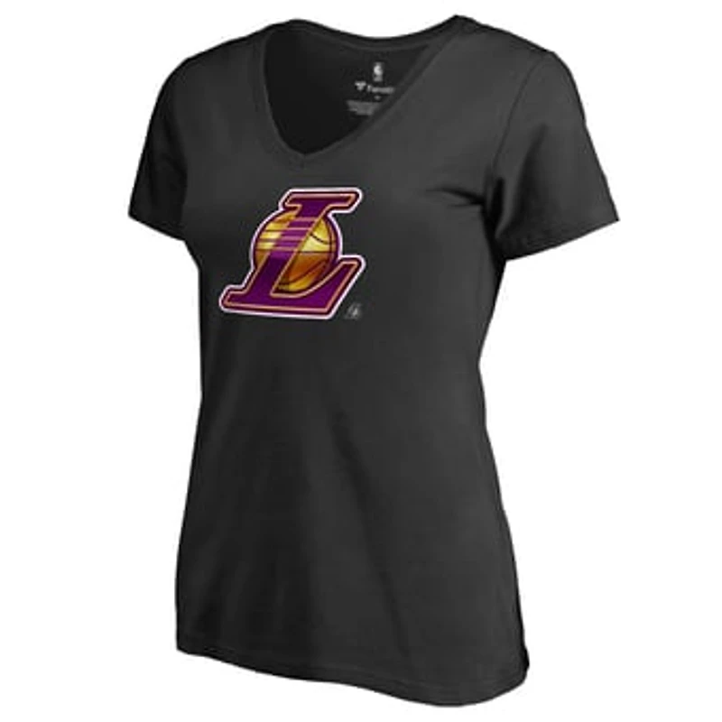 Women's Black Los Angeles Lakers Midnight Mascot V-Neck T-Shirt